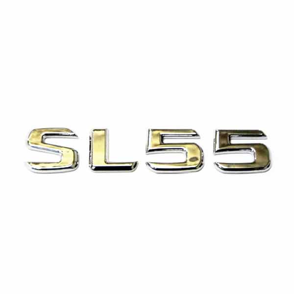 Silver Chrome SL55 Boot Badge Emblem For Mercedes Benz – Rear Adhesive Letter Set